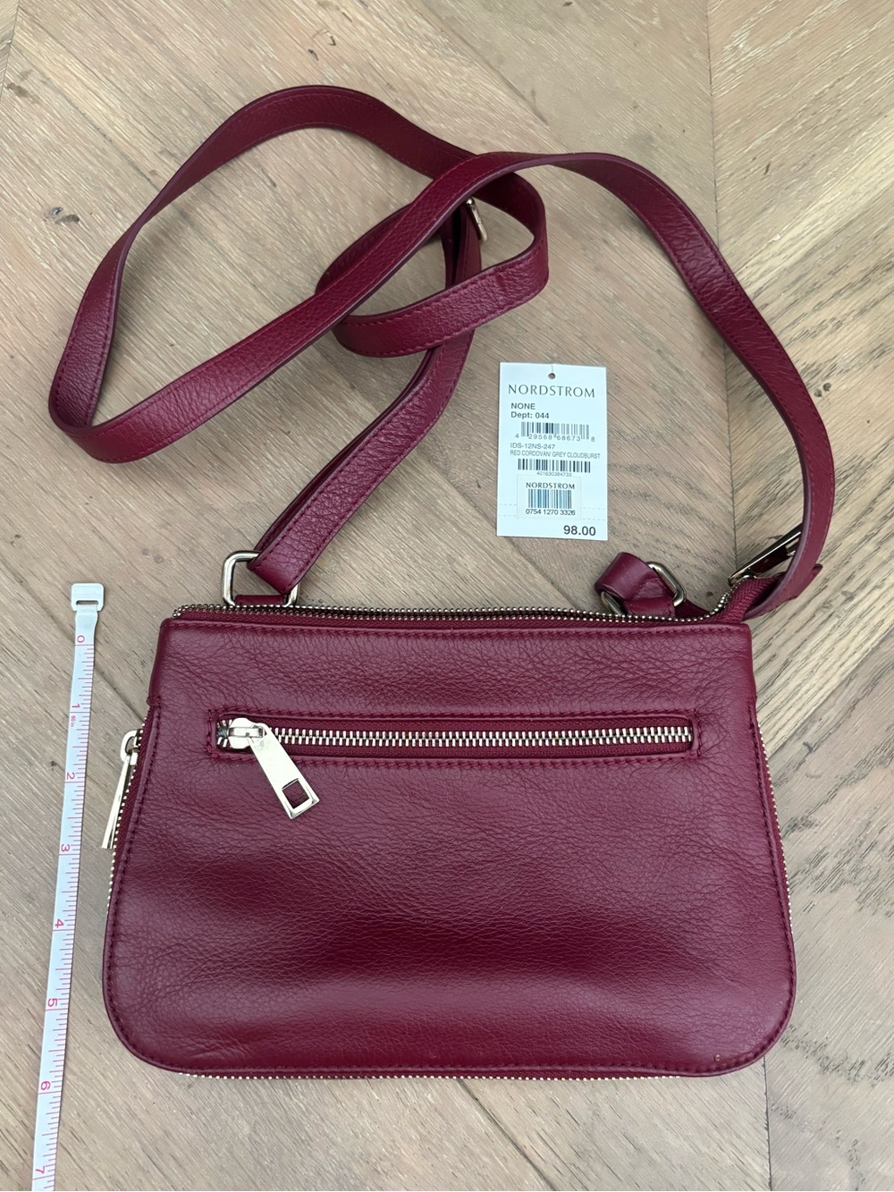 Halogen Burgundy Red Leather Crossbody Bag Wallet Clutch Nordstrom